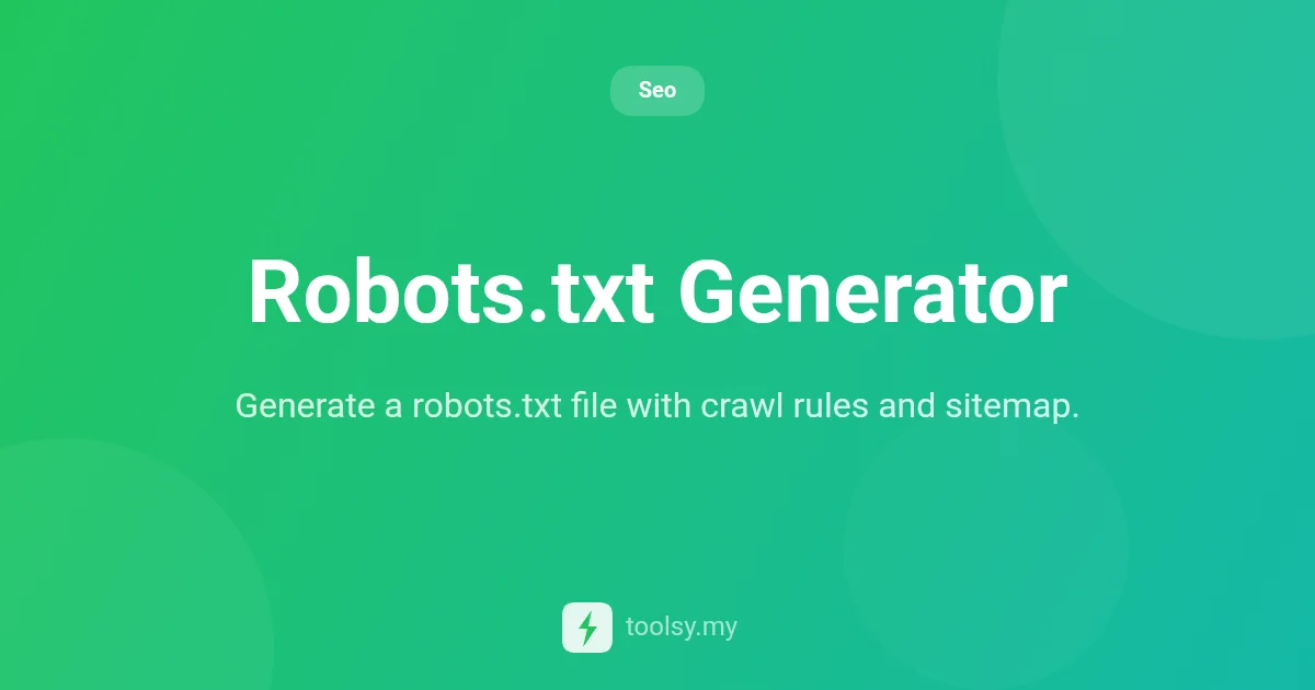 Master Your Website Crawl Rules with Our Robots.txt Generator