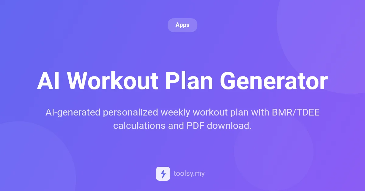 Build Your Custom Fitness Routine with the AI Workout Plan Generator