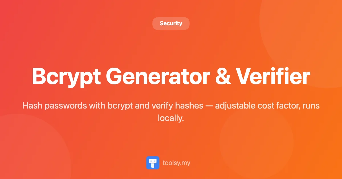 Bcrypt Generator & Verifier: Secure Password Hashing and Verification