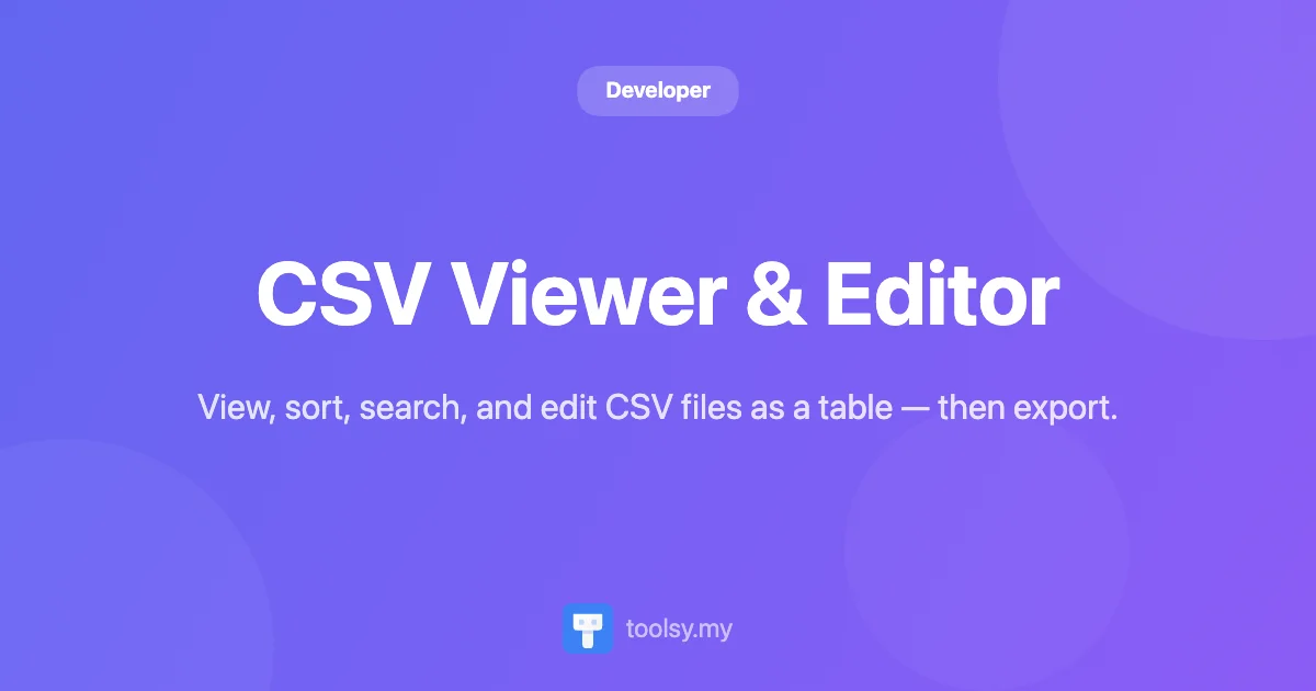 CSV Viewer & Editor: View, Sort, and Edit CSV Files Online