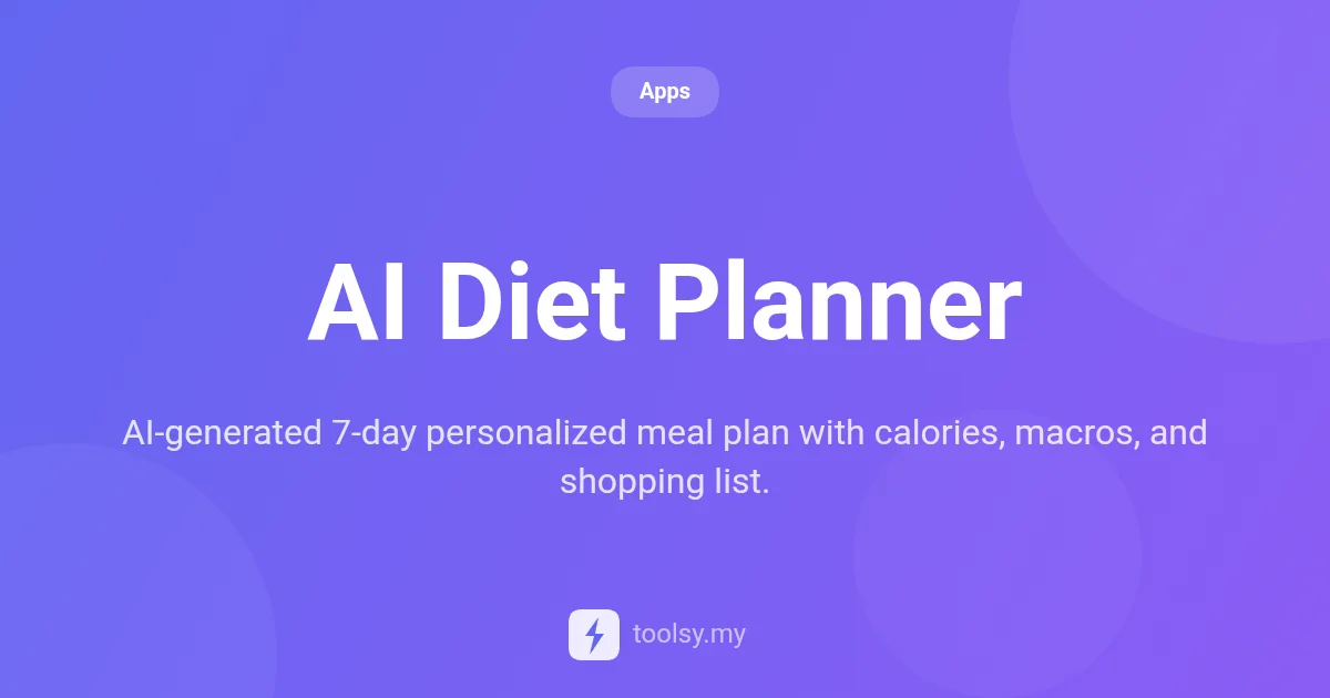 Master Your Nutrition: The Ultimate Guide to the AI Diet Planner