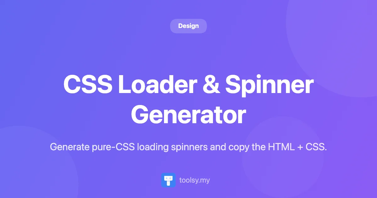 How to Create Pure-CSS Loading Spinners with the CSS Loader Generator