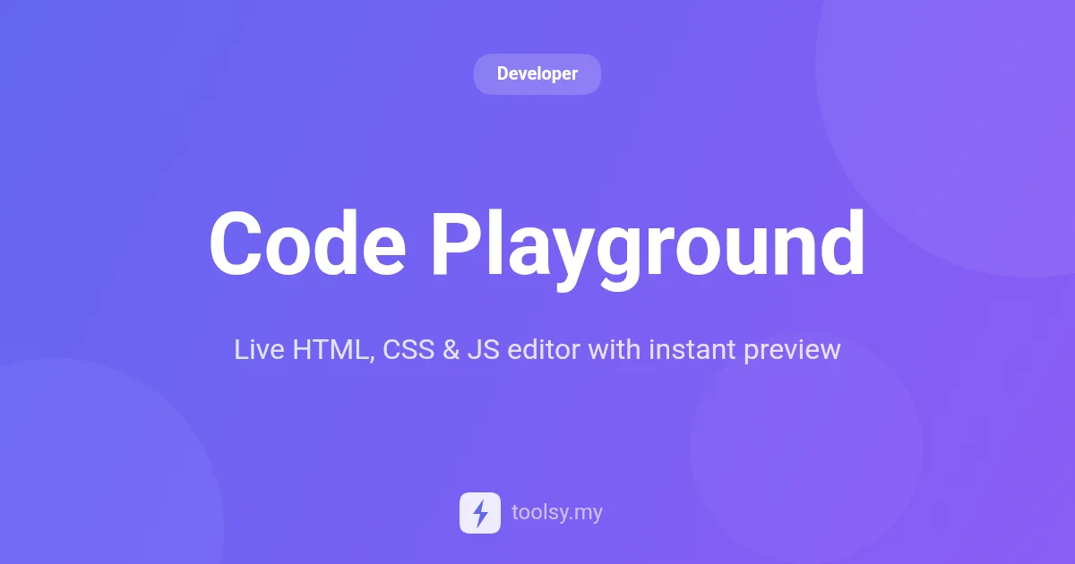 Master Code Playground: The Instant Live HTML, CSS & JS Editor