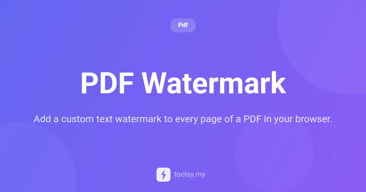 How to Add a Custom Text Watermark to PDF Files Instantly