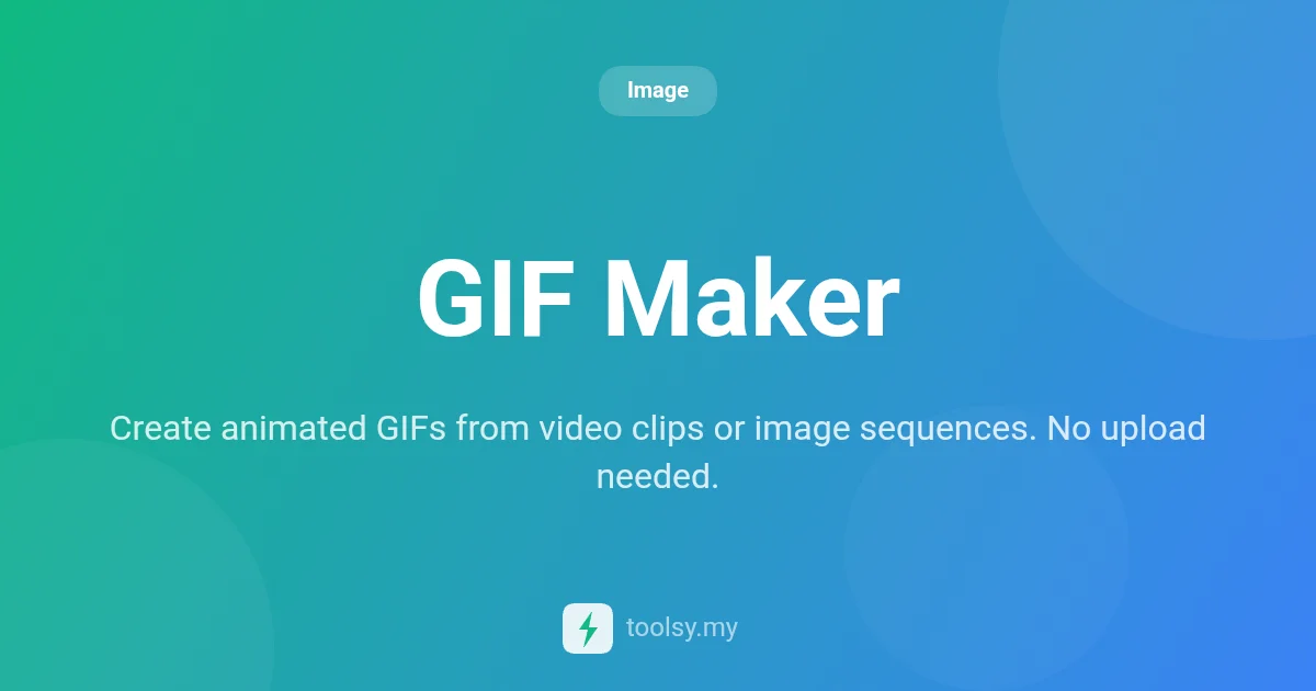GIF Maker: Create Animated GIFs from Videos and Images Locally