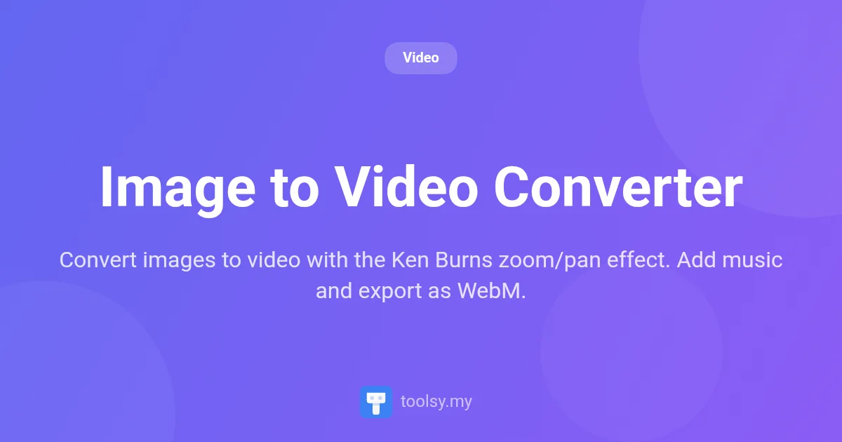 Convert Images to Video with Professional Ken Burns Animation