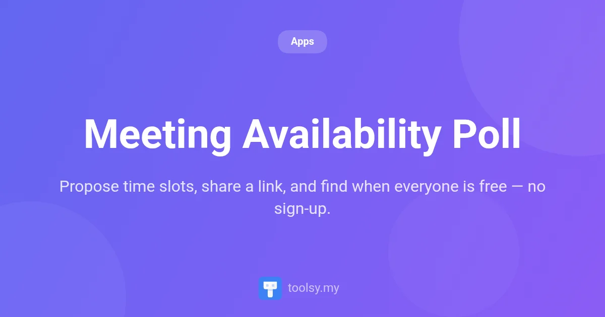How to Use the Meeting Availability Poll to Find the Best Group Time