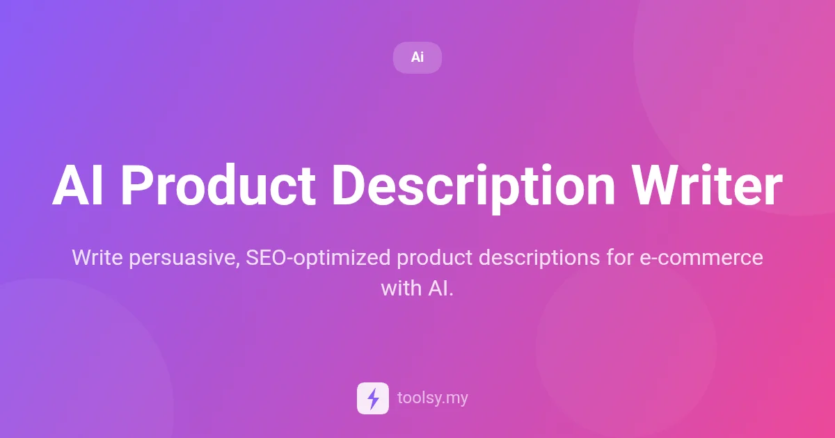 Mastering E-commerce Sales with the AI Product Description Writer