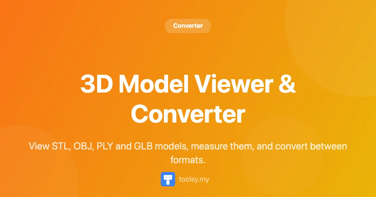 3D Model Viewer & Converter: Inspect & Convert STL, OBJ, GLB