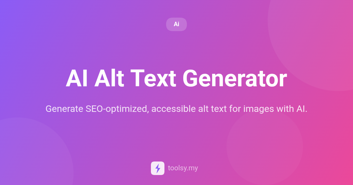 Master Image SEO and Accessibility with AI Alt Text Generator