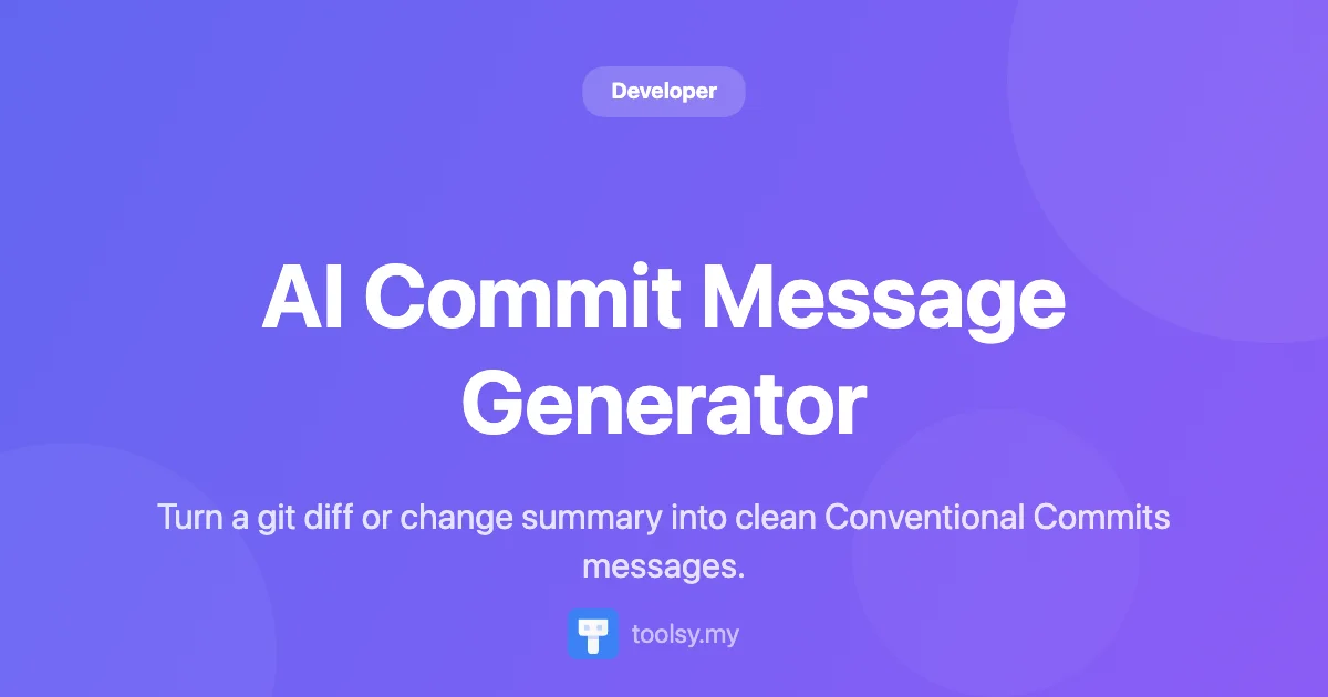 Streamline Git History with AI Commit Message Generator