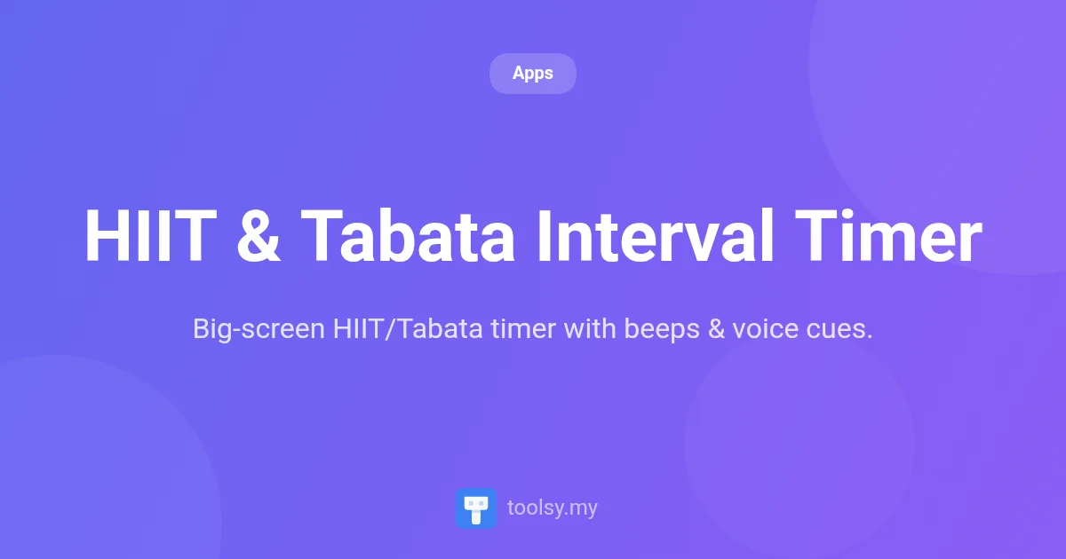 Free Online HIIT & Tabata Interval Timer with Voice & Beeps