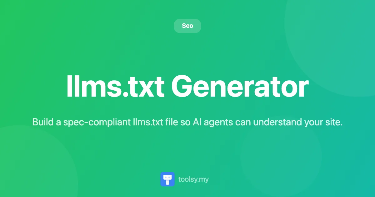 Introducing llms.txt Generator: Make Your Website AI-Ready