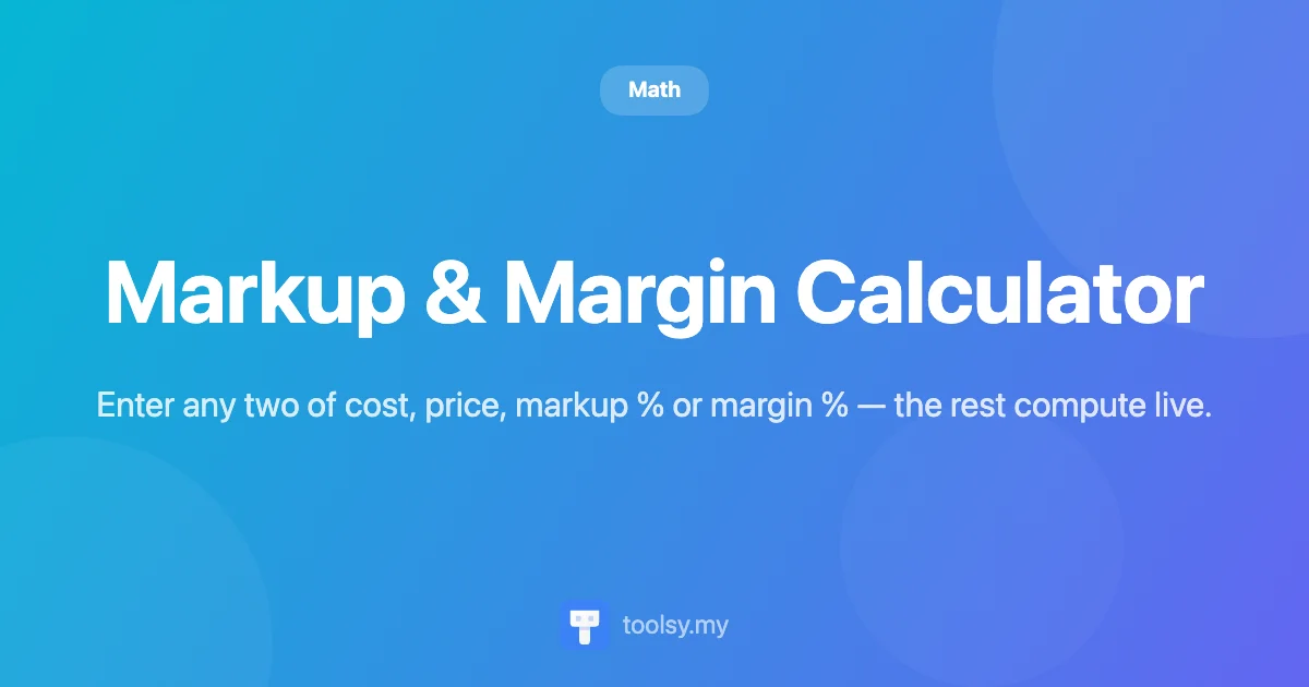 Master Pricing with the Free Markup & Margin Calculator