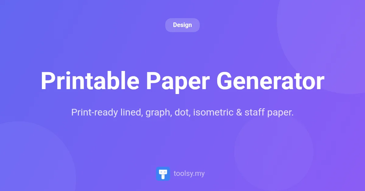 Free Printable Paper Generator: Lined, Graph, Dot Grid & More