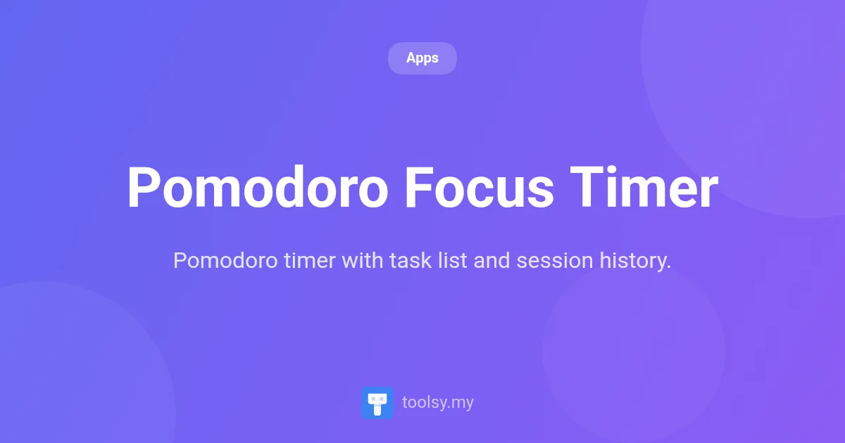 Boost Your Productivity with the Free Pomodoro Focus Timer Web App