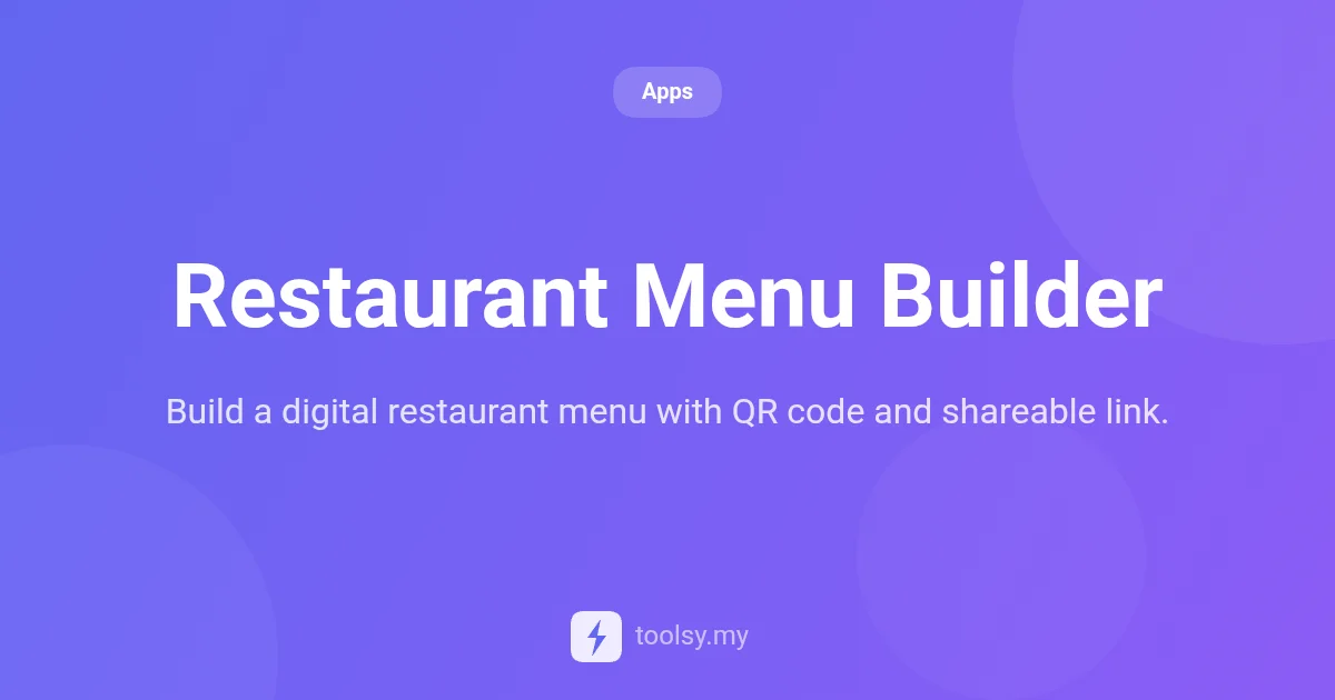 Build a Digital Restaurant Menu with QR Code and Shareable Link