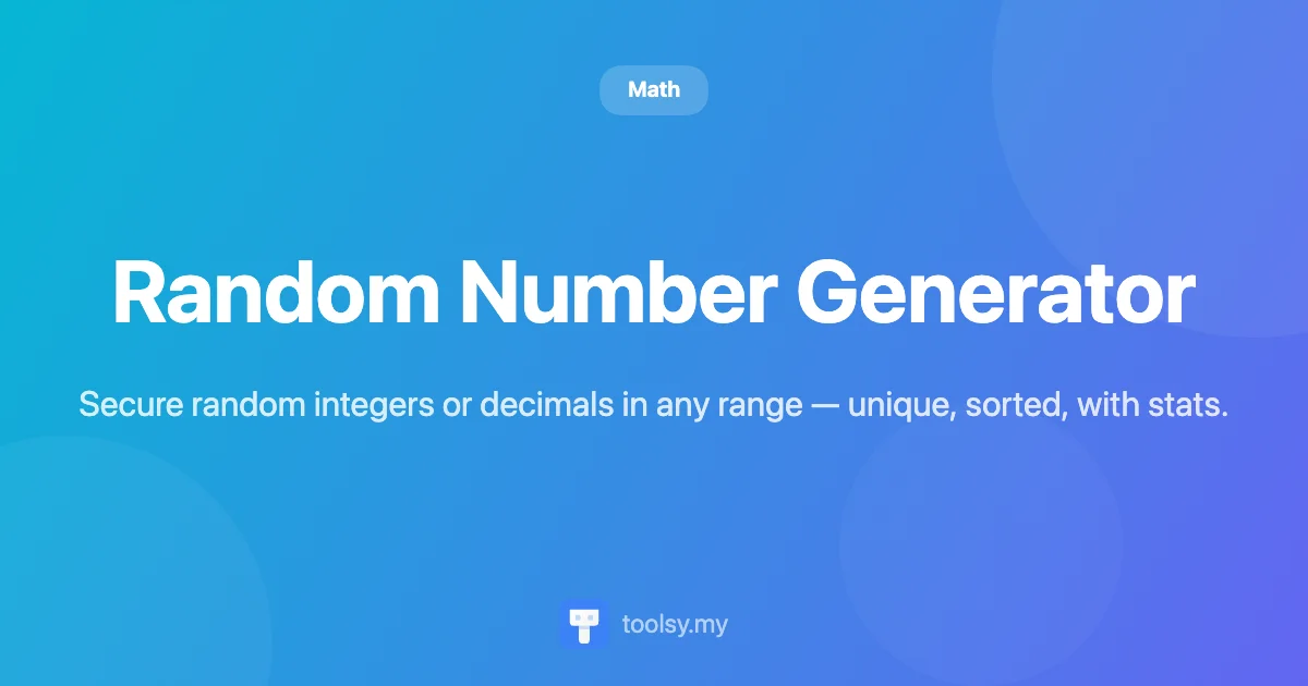 Secure Random Number Generator: Generate Integers & Decimals