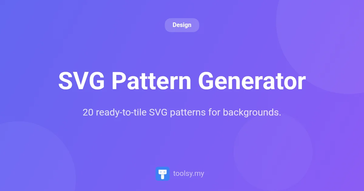 SVG Pattern Generator: Create Custom Repeating Backgrounds